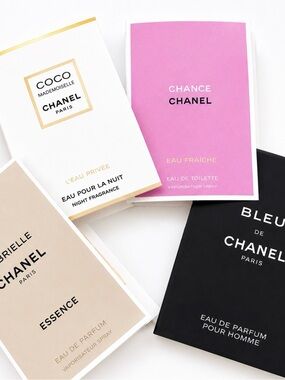 CHANEL Perfume Sample Set 4pc | Chance Coco Mademoiselle Gabrielle Bleu